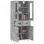 Highboard Concrete Grey 69.5x34x180 cm Engineered Wood 3198565