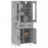 Highboard Concrete Grey 69.5x34x180 cm Engineered Wood 3198565