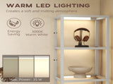 LED Floor Lamp with Glass Shelves, 4 Layers Dimmable Tall Standing Lamp, Modern Column Shelf Floor T3398P376729