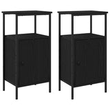 Bedside Cabinet 2 pcs Black Oak 41 x 31 x 80 cm Engineered Wood 862918