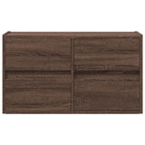 TV Wall Cabinet with LED Lights Brown Oak 80x31x45 cm 852291