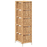 Storage Unit Brown Water hyacinth, Metal Compact Storage Unit 245492