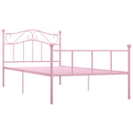 ZNTS 284537 Bed Frame without Mattress Pink Metal 90x200 cm