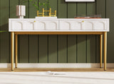 Dressing Table With 2 Drawers 76.5 Cm High ,Chest Drawers Bedroom Highboard White Sideboard Chest WF314399AAB