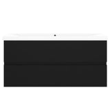 Sink Cabinet with Built-in Basin Black Engineered Wood 3071568