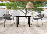 Dining Set Black Powder-coated steel, glass, PVC rattan Medium 3099125