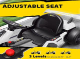 24V Electric Go Kart for Kids with Adjustable Seat for 6-12 Years, White T3398P422374