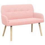 2 Seater Sofa with Solid Wood Legs Pink Boucl 42051066