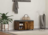Hall Bench with Cushion with Shelf Smoked Oak 60 x 38 x 46 cm 891500