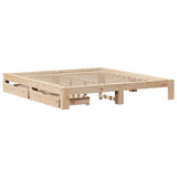 Bed Frame without Mattress 200x200 cm Solid Wood Pine 3308987