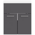 ZNTS Sink Cabinet with Built-in Basin Grey Engineered Wood 3070813