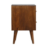 Chestnut Cube Carved Bedside IN781