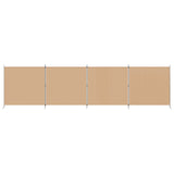 4-Panel Room Divider Beige 698 x 180 cm Fabric 42039233
