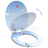 Soft-Close Toilet Seat 2 pcs Blue 44 x 38 cm MDF board 3414546