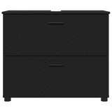 Bathroom Cabinet with Drawer with Door Black 76.5 x 35 x 64 cm 883295
