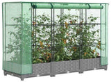 Raised Bed with Greenhouse Cover Rattan Look 120x40x123 cm 4015853