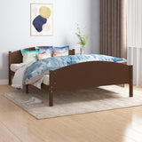 Bed Frame without Mattress Dark Brown Solid Pine Wood 160x200cm 322045
