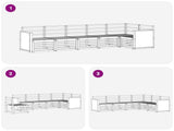 Sectional Sofa Set 5 pcs Natural Solid Acacia Wood 3384415