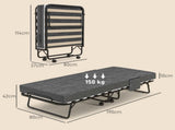 Single Steel Frame Folding Bed, with Wheels - Black/Grey T3398P343505