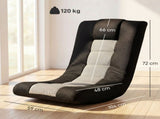Floor Chair, Folding Floor Sofa with Adjustable Backrest, Wide Seat, Swivel Base, Black T3398P554112
