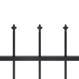 ZNTS Garden Fence with Spear Top Steel 1.8 m Black 144924