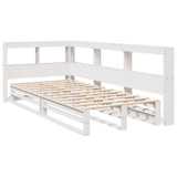 Bookcase Bed without Mattress White 75x190cm Solid Wood Pine 3324524