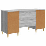 Desk with Shelf Grey Sonoma 142.5 x 50 x 75 cm Engineered Wood 3414600