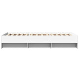 Bed Frame White Engineered Wood Single Bed Frame Rectangular 3295702