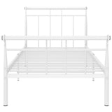 Bed Frame without Mattress White Metal 100x200 cm 325034