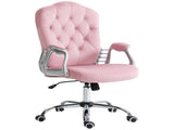 Velvet-Feel Work Chair, with Diamante Back - Pink T3398P342260