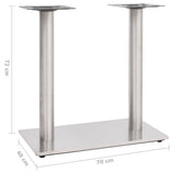 Bistro Table Leg Silver 70x40x72 cm Stainless Steel 325441