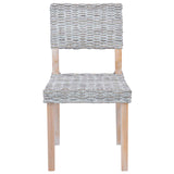 Dining Chair 2 pcs Kubu Rattan White Wash 46 x 55 x 84 cm 42012423