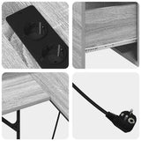 Desk with Shelf Grey Sonoma 182 x 101 x 87.5 cm Engineered Wood 3376139
