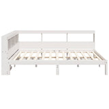 Bookcase Bed without Mattress White 120x190 cm Solid Wood Pine 3324336