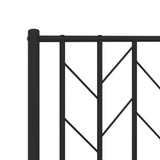 Metal Bed Frame without Mattress with Headboard Black 140x200cm 374438