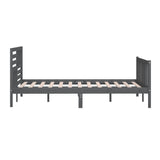3101175 Bed Frame without Mattress Grey Solid Wood 200x200 cm