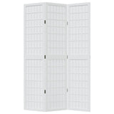 Room Divider 3 Panels White Solid Wood Paulownia 358782