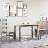 ZNTS 3 Piece Dining Set Panama Grey Solid Wood Pine 3345195