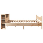 ZNTS Bed Frame without Mattress 200x200 cm Solid Wood Pine 3323287