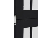 Room Divider 5 Panels Black Solid Wood Paulownia 358775