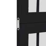 Room Divider 4 Panels Black Solid Wood Paulownia 358771