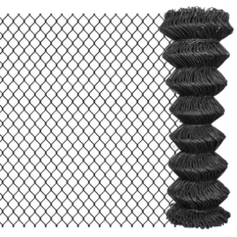 ZNTS Chain Link Fence Steel 25x1.25 m Grey 142430