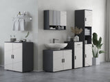 Line Embossed Tall Bathroom Storage Cabinet - Grey T3398P343527