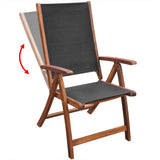 Garden Furniture Set Brown Acacia wood 9 piece set Foldable 42649