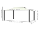 4 x 3 m Aluminum Garden Gazebo, Double Roof Outdoor Gazebo Canopy Shelter with Netting & Curtains T3398P315373