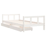 Kids Bed Frame with Drawers White 90x200 cm Solid Wood Pine 834409