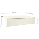 Manual Retractable Awning with Blind 6x3m Cream 3069477