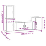 4 Piece TV Cabinet Set Grey Sonoma Engineered Wood 3188604