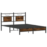 Bed Frame without Mattress Smoked Oak 140x190 cm Engineered Wood 4106890