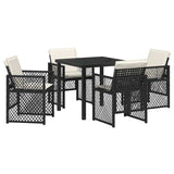 Garden Dining Set 5 pcs Black Poly Rattan 3380617